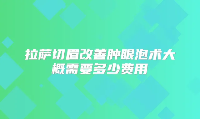拉萨切眉肿眼泡术大概需要多少费用