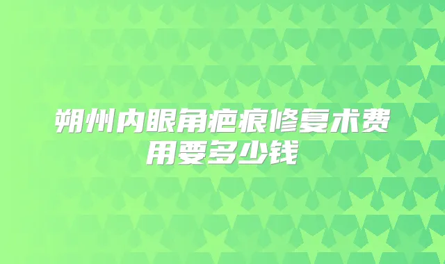 朔州内眼角疤痕修复术费用要多少钱