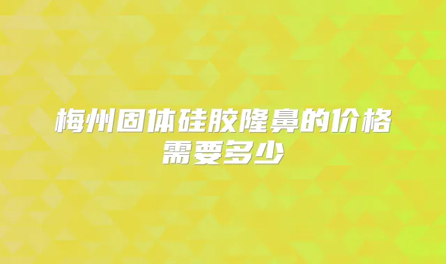 梅州固体硅胶隆鼻的价格需要多少