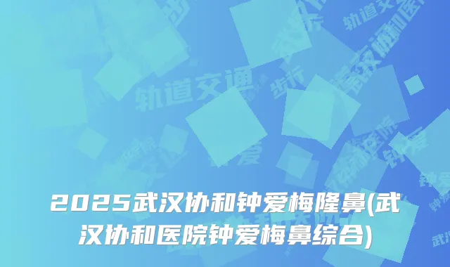 2025武汉协和钟爱梅隆鼻(武汉协和医院钟爱梅鼻综合)