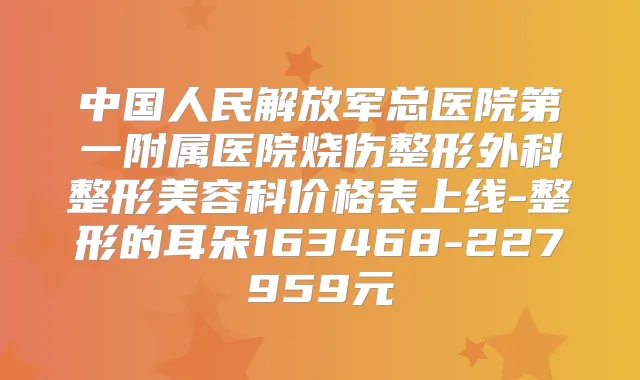 中国人民解放军总医院第一附属医院烧伤整形外科整形美容科价格表上线-整形的耳朵163468-227959元