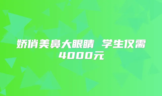 娇俏美鼻大眼睛 学生仅需4000元