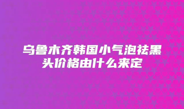 乌鲁木齐韩国小气泡祛黑头价格由什么来定