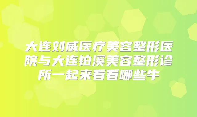 大连刘威医疗美容整形医院与大连铂溪美容整形诊所一起来看看哪些牛