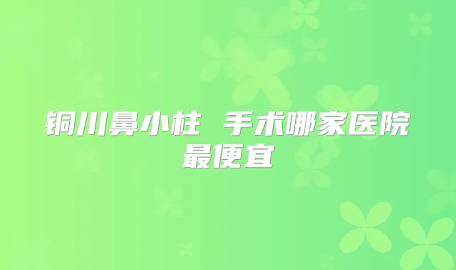 铜川鼻小柱 手术哪家医院便宜