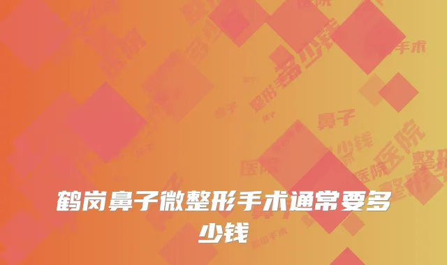 鹤岗鼻子微整形手术通常要多少钱