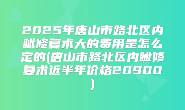 2025年唐山市路北区内眦修复术大的费用是怎么定的(唐山市路北区内眦修复术近半年价格20900)