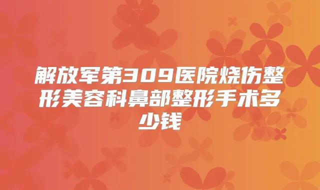 解放军第309医院烧伤整形美容科鼻部整形手术多少钱