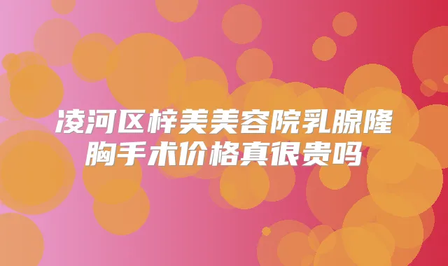 凌河区梓美美容院乳腺隆胸手术价格真很贵吗